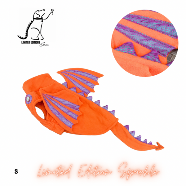 Limited Edition Sparkly Dragon Coat With Wings And Detachable Tail