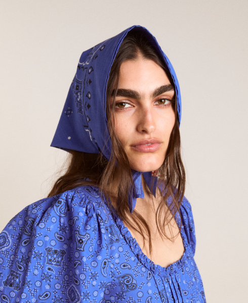 Multi Use Blue Paisley Bandana