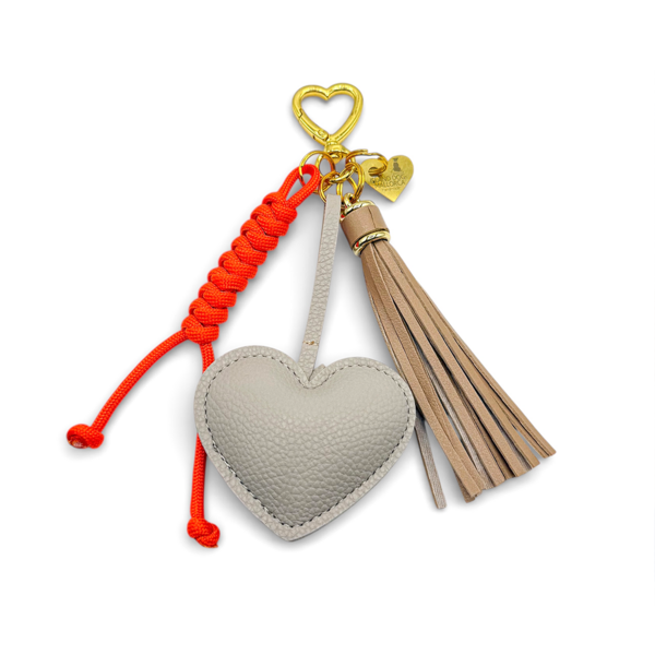 Heart Bag Holder Gray Orange