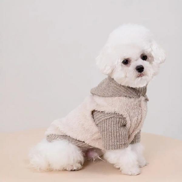 Plush Coat And Matching Turtleneck Sweater Two-Piece Outfit Set