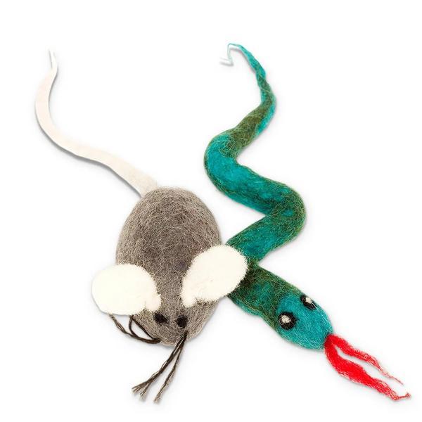 Wool Mouse And Snake Toy