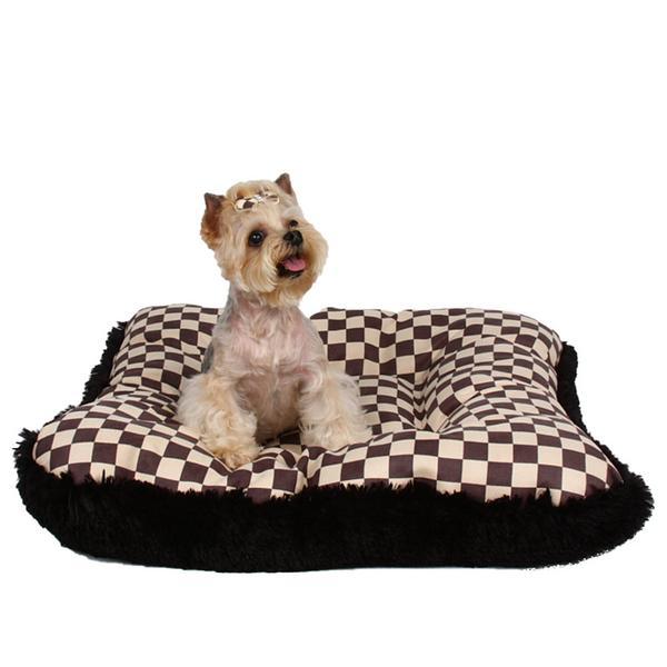 Windsor Check Square Bed Black Shag