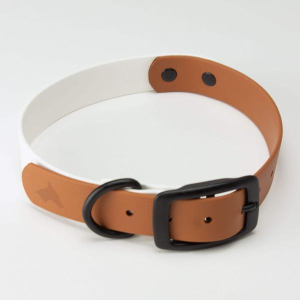 Dual-Tone Biothane Collar White And Brown