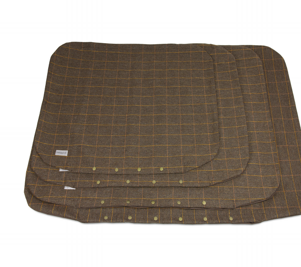 Flat Cushion Tweed Spare Cover Brown