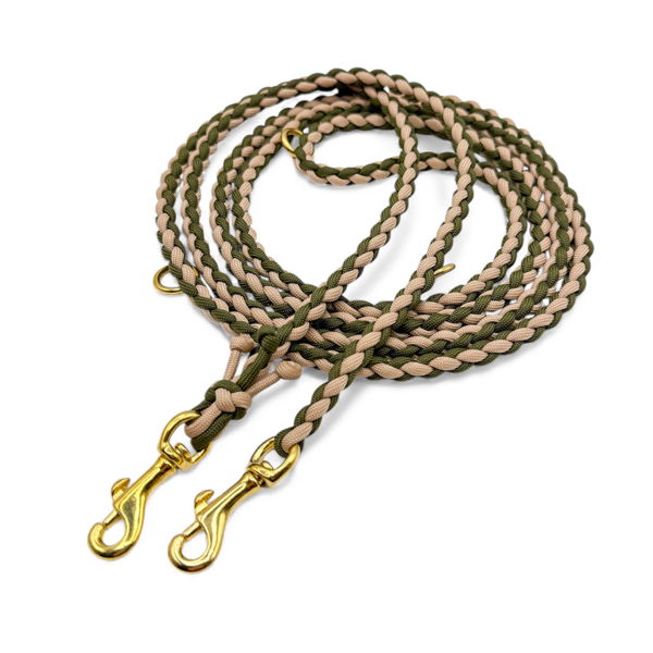 Braided Paracord Lead Mocca Olive