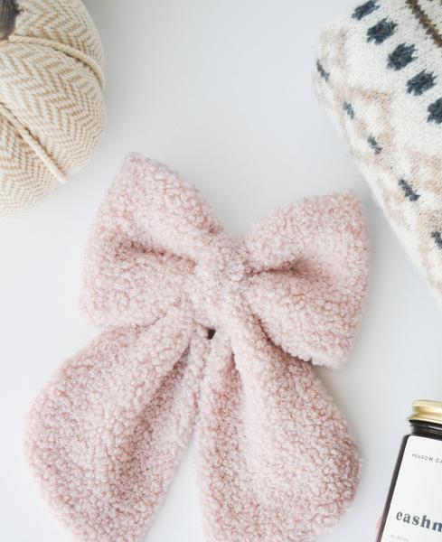 Blush Sherpa Sailor Bow Tie