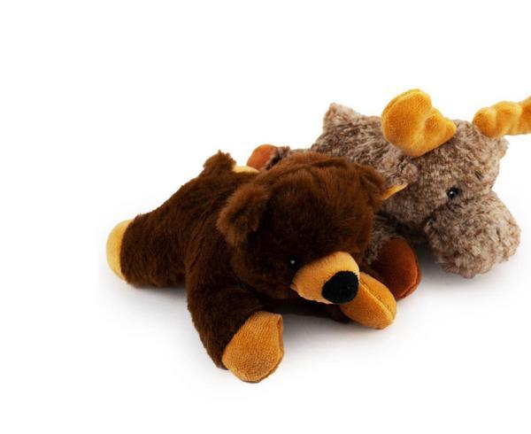 Moose and Bear Plush Squeaker Toys