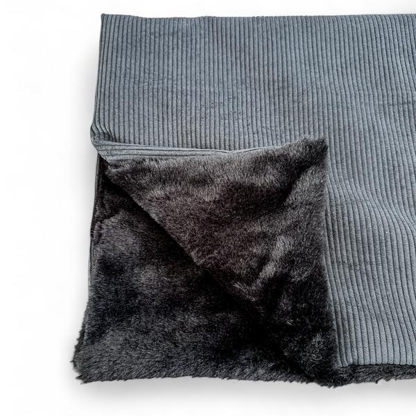 Cord And Faux Fur Blanket