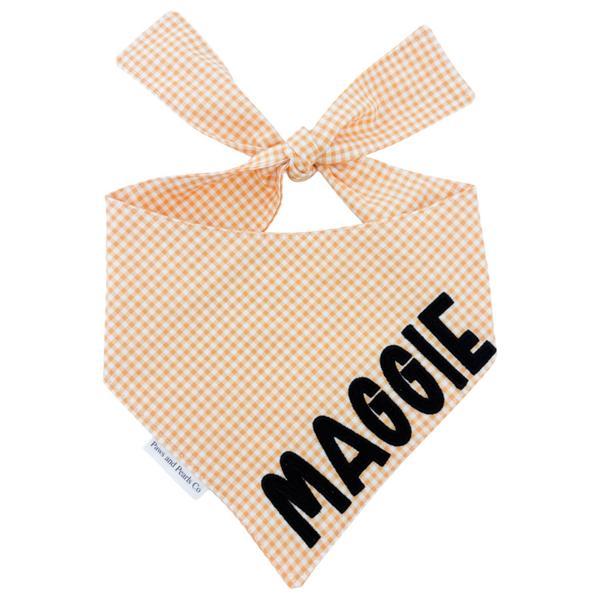 Orange Gingham Halloween Bandana