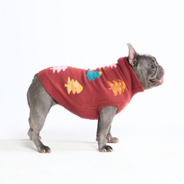 Christmas Knit Sweater Candy Trees Chestnut