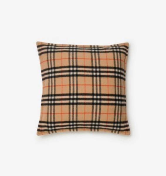 Check Wool Cashmere Cushion