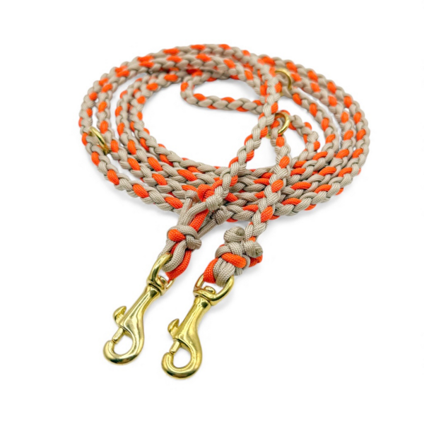 Round Braided Leash Cafe Late And Orange
