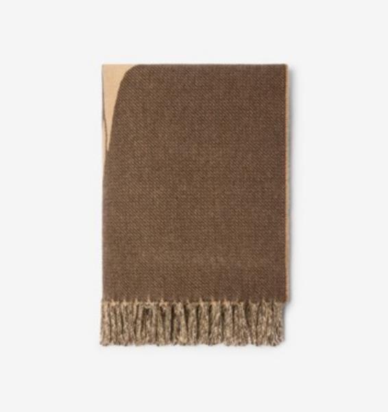 Wool Cashmere Blanket In Treacle Brown