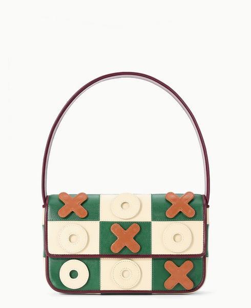 Leather Bag With Tic Tac Toe Game