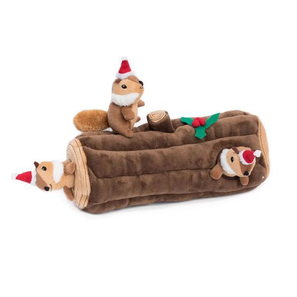 Holiday Burrow Yule Log Interactive Toy
