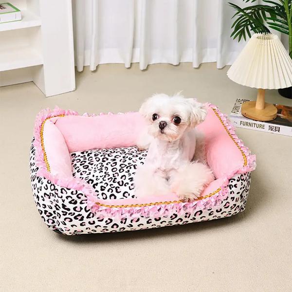 Pink Leopard Print Removable Washable All-Season Princess Bed