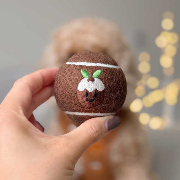 Embroidered Tennis Ball Christmas Pudding