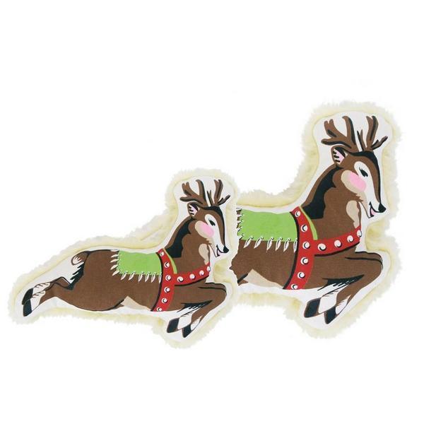 Reindeer Canvas Toy with Eco-Fiberfill and Two-Way Squeaker