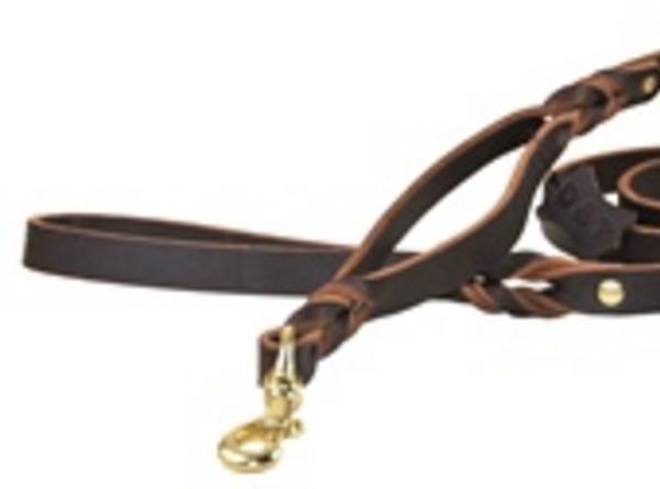 Braidy Bunch Leather Traffic Leash