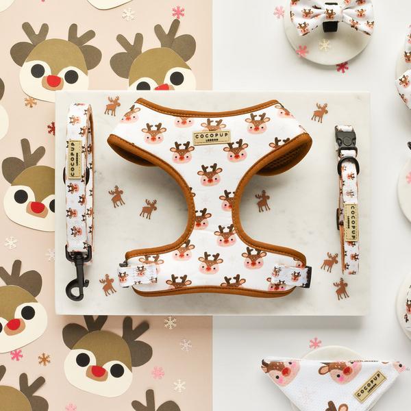Reindeer Adjustable Neck Harness Lead and Collar Bundle