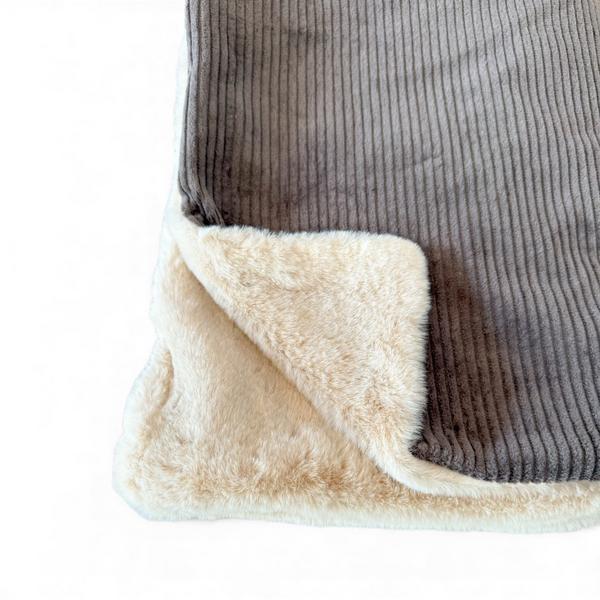 Cord and Faux Fur Blanket
