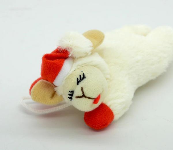 Holiday Lamb Chop Plush Toy With Santa Hat