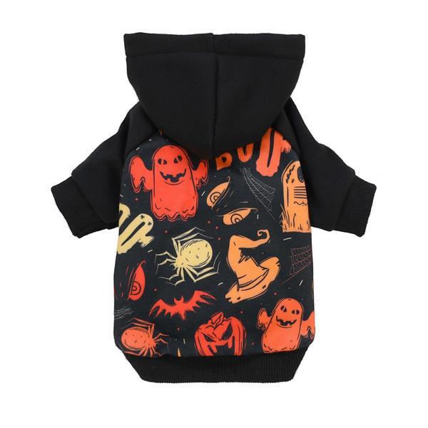 Halloween Hoodie with ghost and pumpkin prints