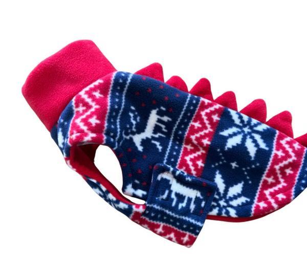 Christmas Coat Red Navy Fair Isle With Matching Snood