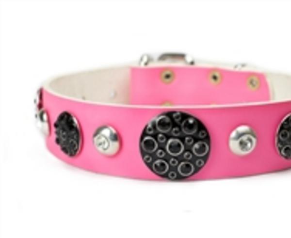 Leather Collar With Onyx Stones