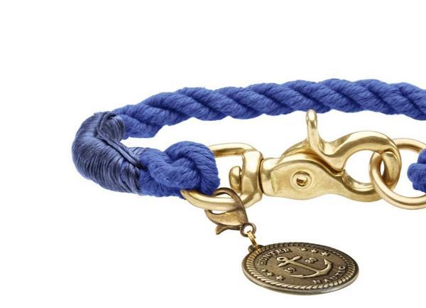 Nautical Rope Braided Collar with Scissor Carabiner and Brass Fittings