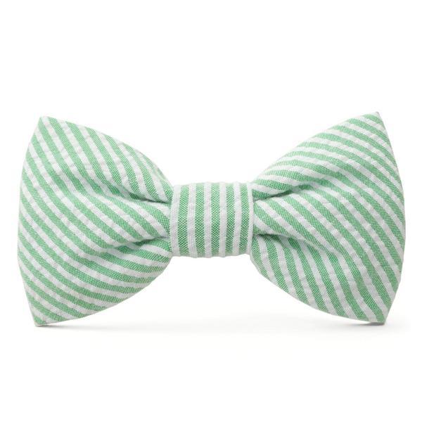 Green Seersucker Bow Tie