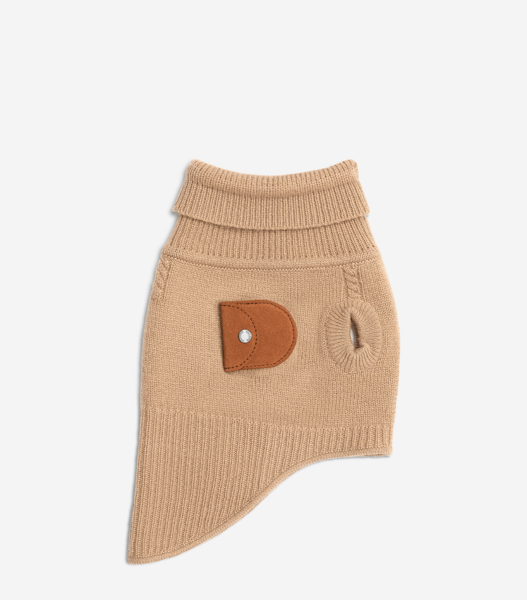 Luxury Pet Sweater with Drawstring Polo Neck and Adjustable Fit