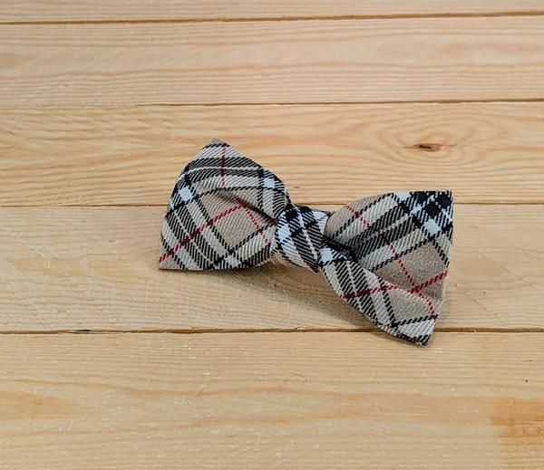 Camel Check Bow Tie