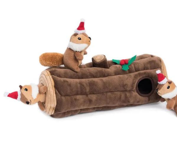 Holiday Burrow Yule Log Interactive Toy