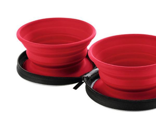 Foldable Silicone Travel Bowl with Pocket and Zipper