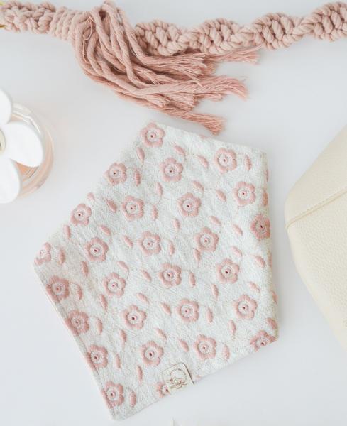 Neutral Fabric Bandana with Dusty Rose Florals