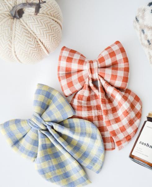 Muslin Gingham Sailor Bow And Bow Tie