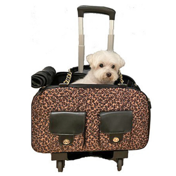 Pet Carrier with Sustainable Fabric and Leopard Print