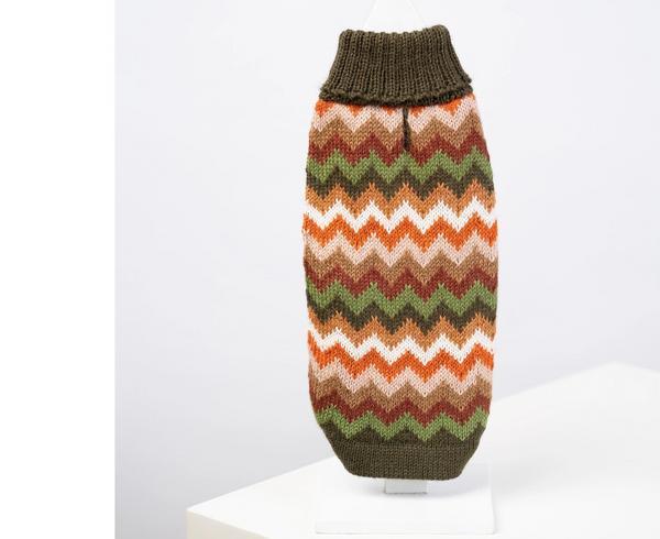 Forest Chevron Knit Alpaca Sweater