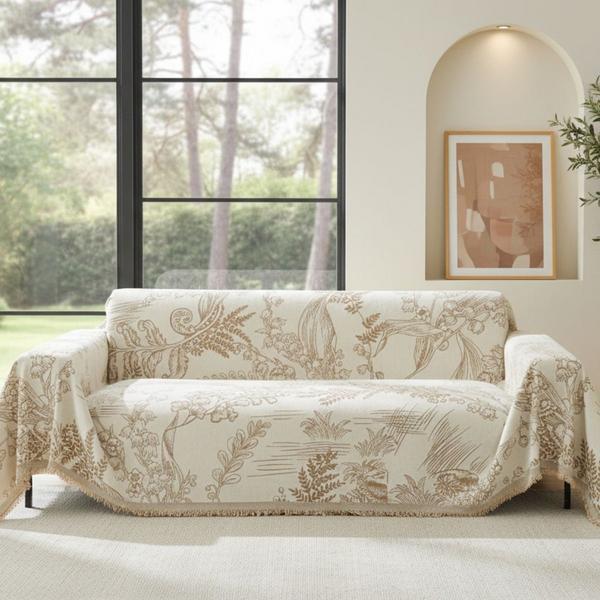 Couch Cover Lily Of The Valley Beige