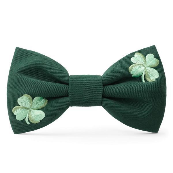 Clover Embroidered Bow Tie