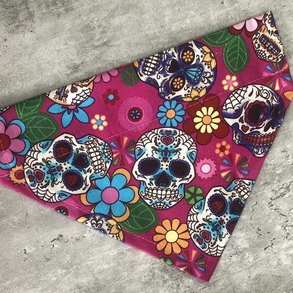 Pink Sugar Skull Bandana