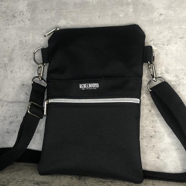 Black And Silver Waterproof Walking Cross Body Bag