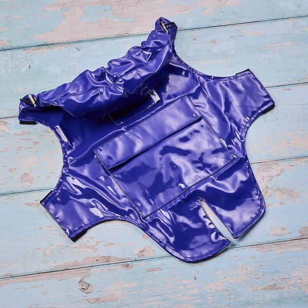 Hooded Lined Raincoat with Pocket and Tail Split