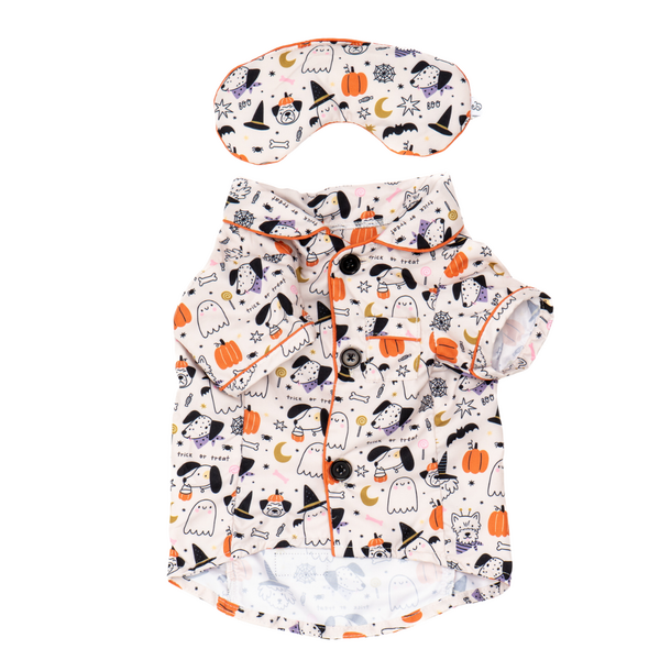 Howloween Pajamas with Matching Human Eye Pillow