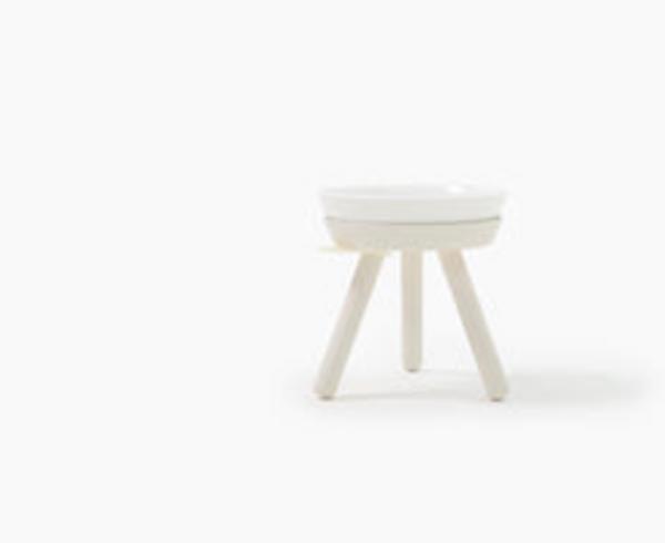 Elevated Pet Feeder Table with Ceramic Bowl