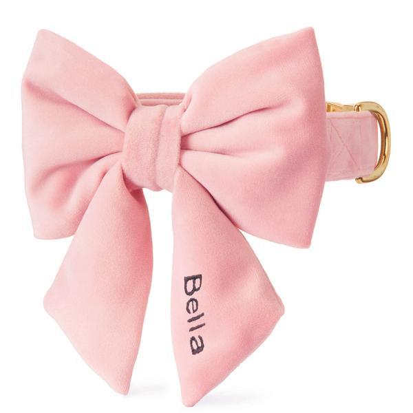 Blush Pink Velvet Lady Bow Collar