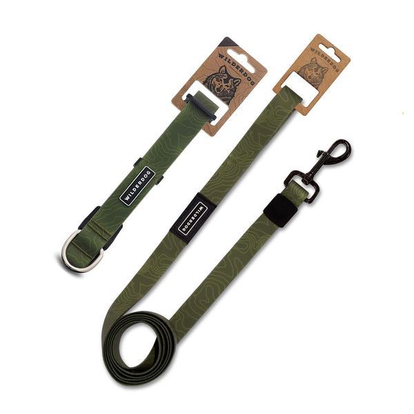 Olive Waterproof Leash and Collar Bundle