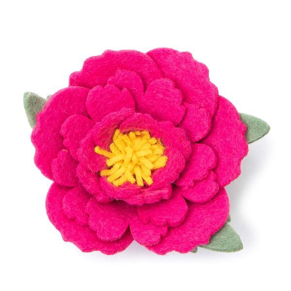 Hot Pink Peony Flower Collar Attachment