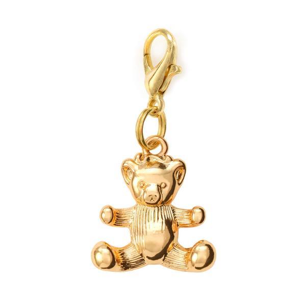Gold Teddy Bear Collar Charm